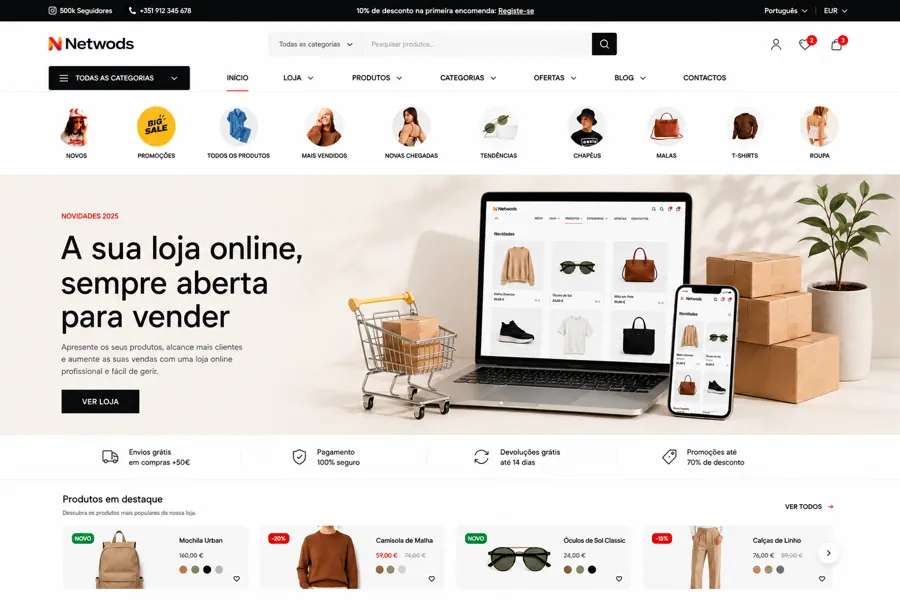 Exemplo de loja online profissional