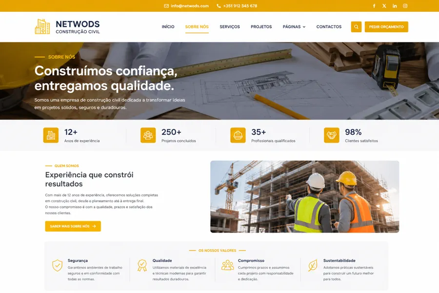 Sobre Nós Construímos Confiança, Entregamos Qualidade