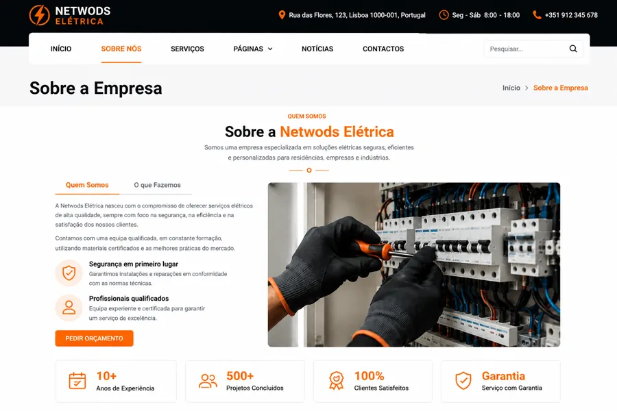 Sobre a Netwods Elétrica Segurança e Experiência