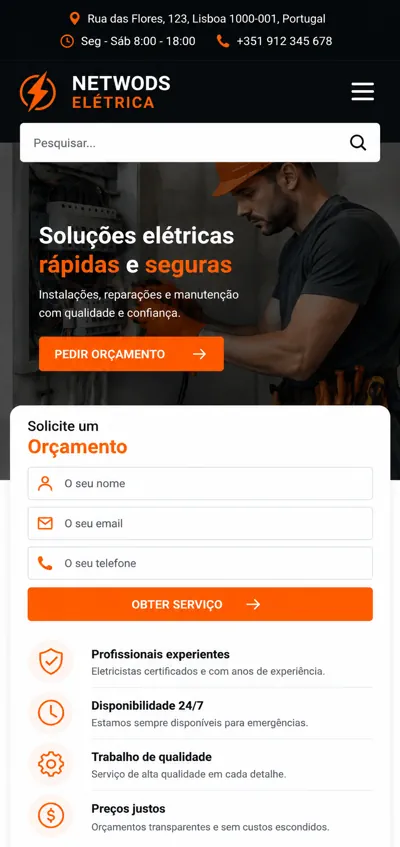 Website de Serviços Elétricos em Lisboa