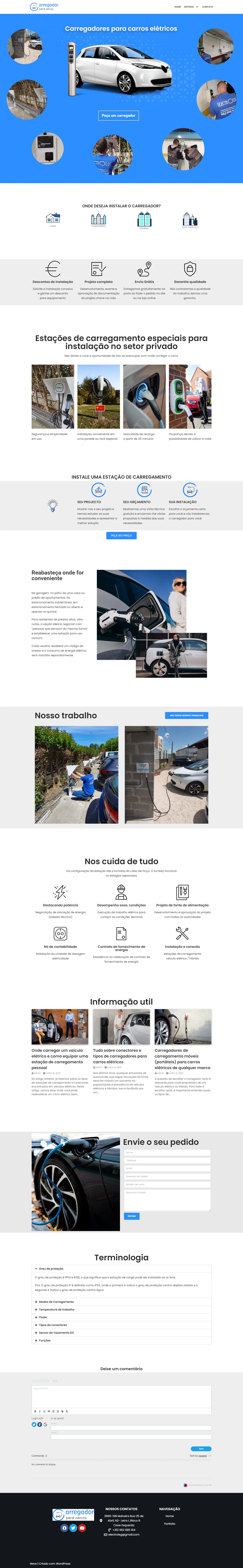Instalação de carregadores para carros elétricos